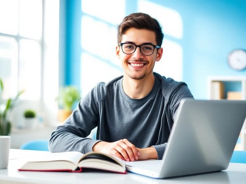 Μαθητής σε μάθημα ξένων γλωσσών στο Polyglossiko